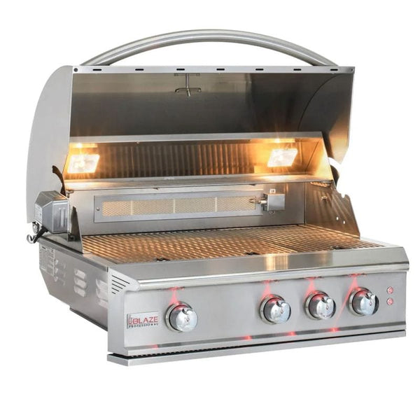 Blaze Professional 34-Inch 3-Burner Built-In Gas Grill Rear Infrared ...