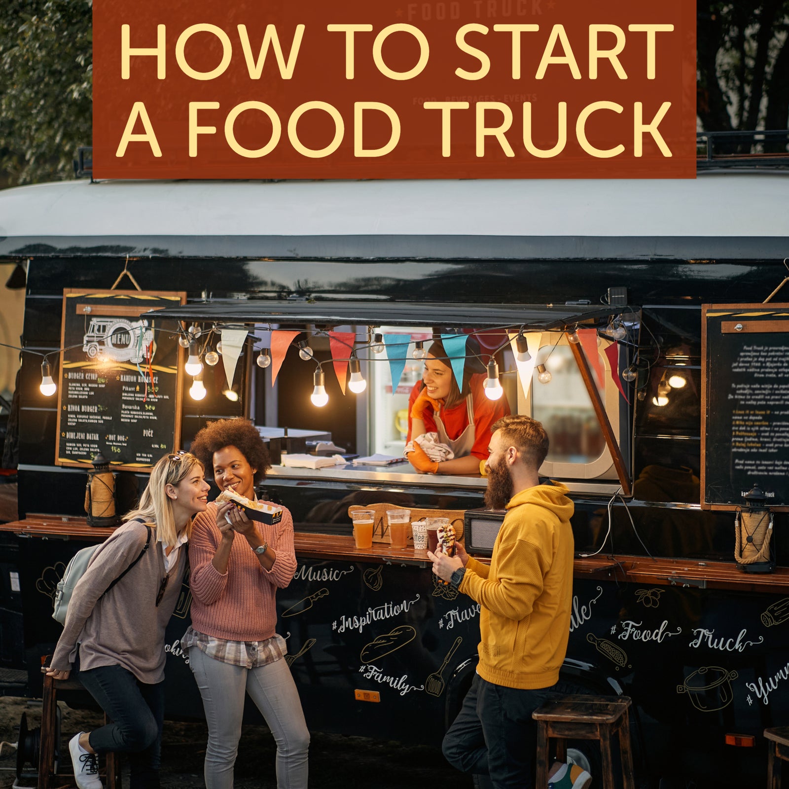 Orders Up Wooden Food Truck Kitchen with 12-Piece Wooden Culinary