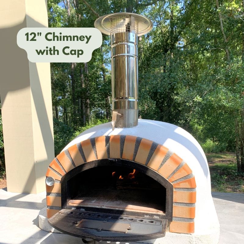 Authentic Pizza ovens 12-inch Chimney  Pipe with New Cap