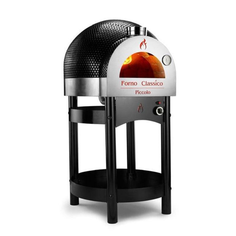 Side View of the Forno Classico Piccolo 65 Brick Oven in Black with Stand