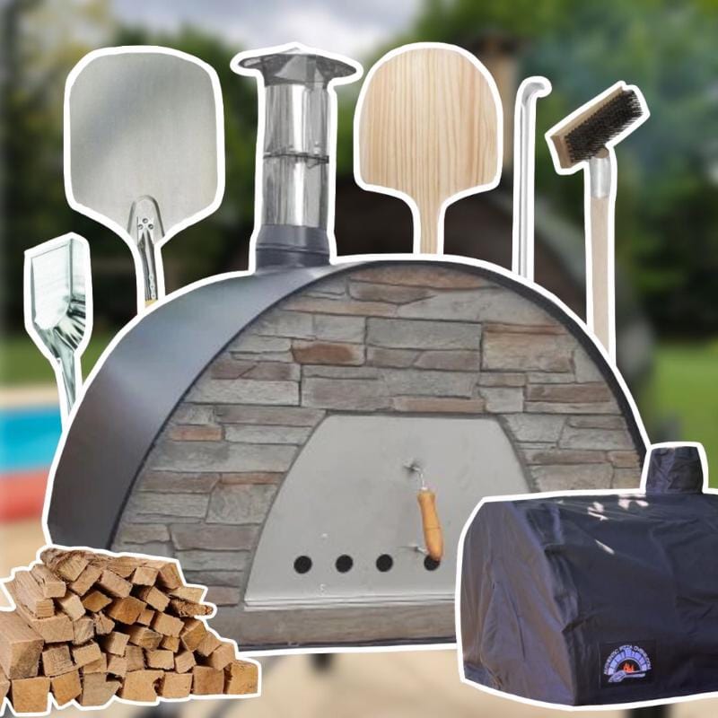 BLACK Maximus Prime Large Pizza Oven Patio Bundle