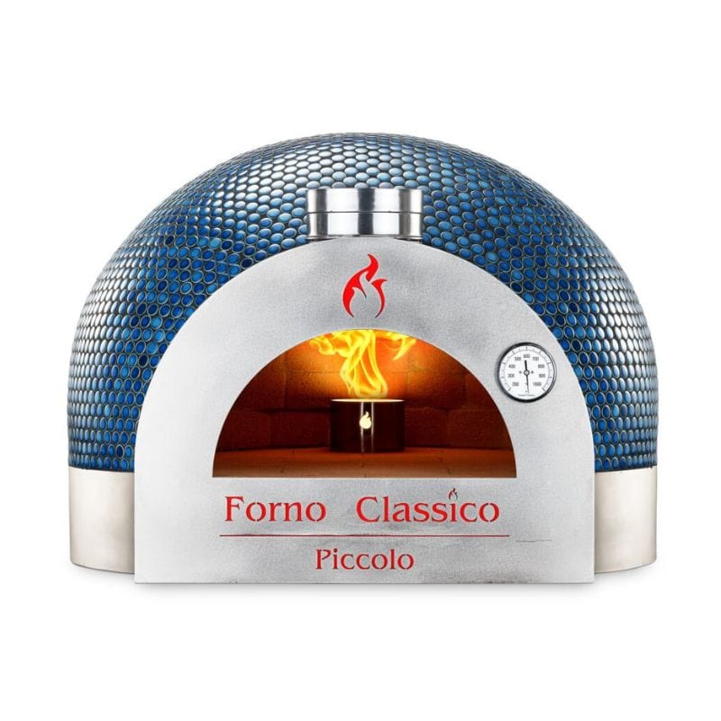 Front View of the Forno Classico Piccolo 65 Brick Oven in Blue