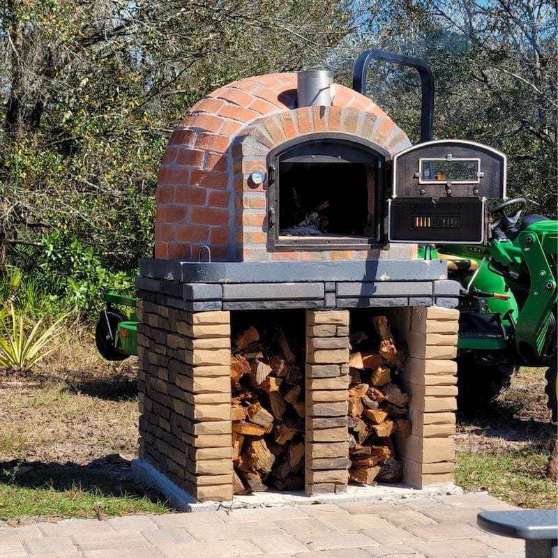 Lisboa Brick Pizza Oven in Rustic Finish under natural light