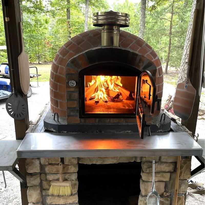 Starting a Fire inside the Rustic Lisboa Brick Pizza Oven