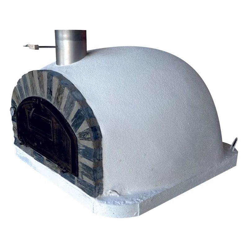 Left side of the Pizzaioli Premium Brick Pizza Oven with Stone Face