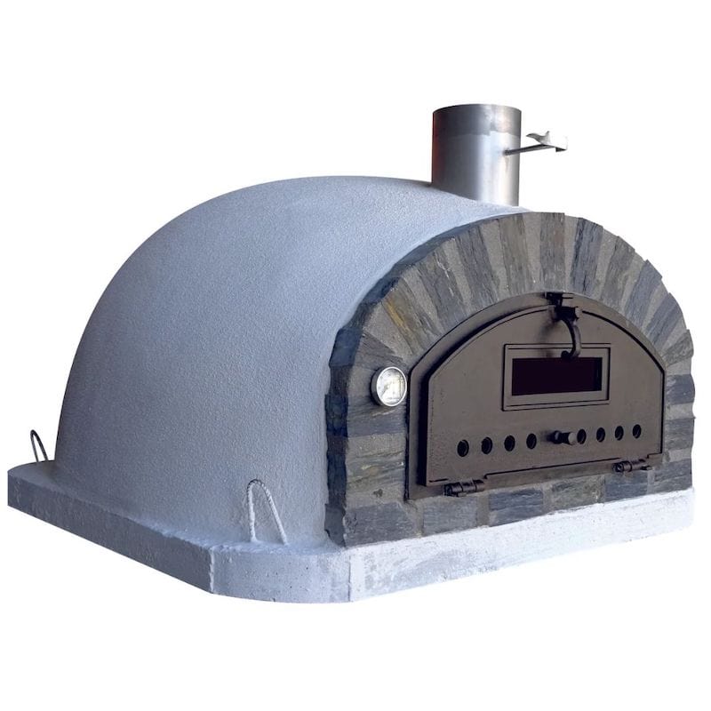 Right side of the Pizzaioli Premium Brick Pizza Oven with Stone Face