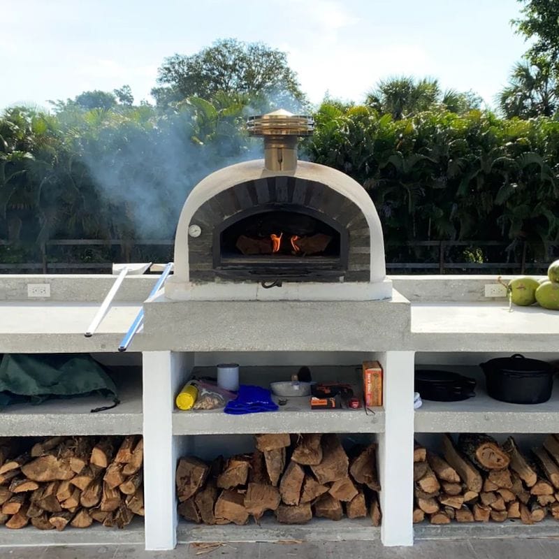 Pre-heating the Pizzaioli Premium Brick Oven with Stone Facade