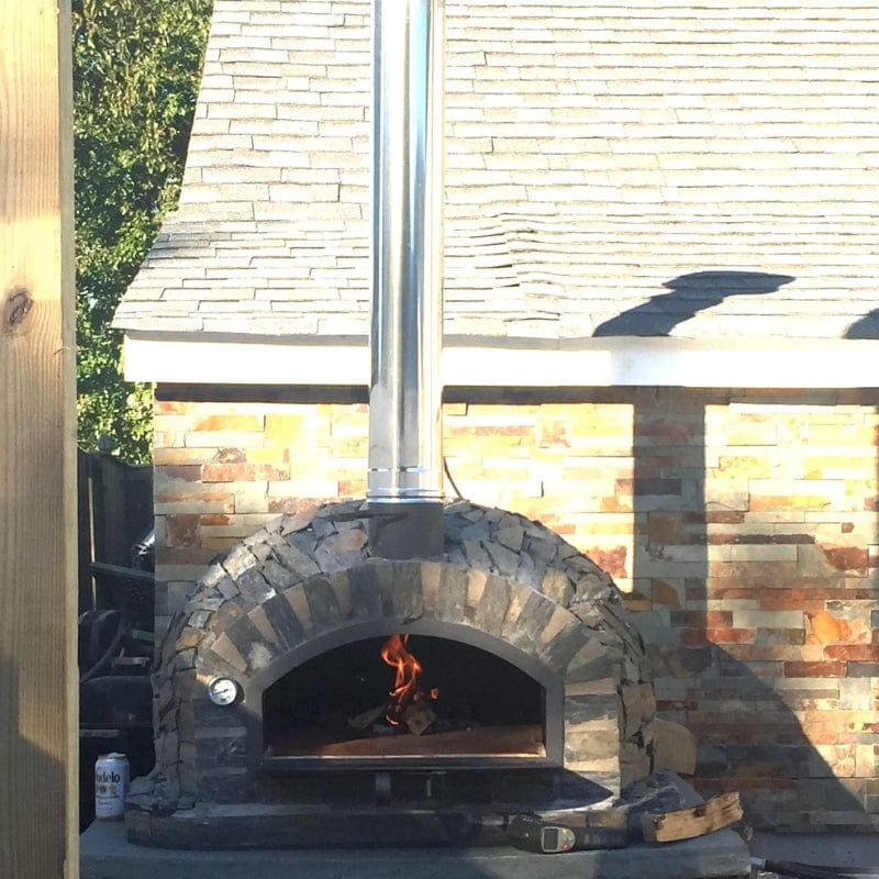 Pre-heating the Pizzaioli Stone Finish Brick Wood Fired Pizza Oven