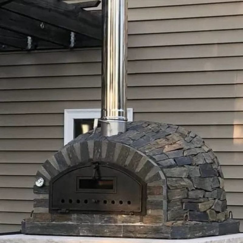 Pizzaioli Stone Finish Premium Brick Pizza Oven with chimney pipe extension