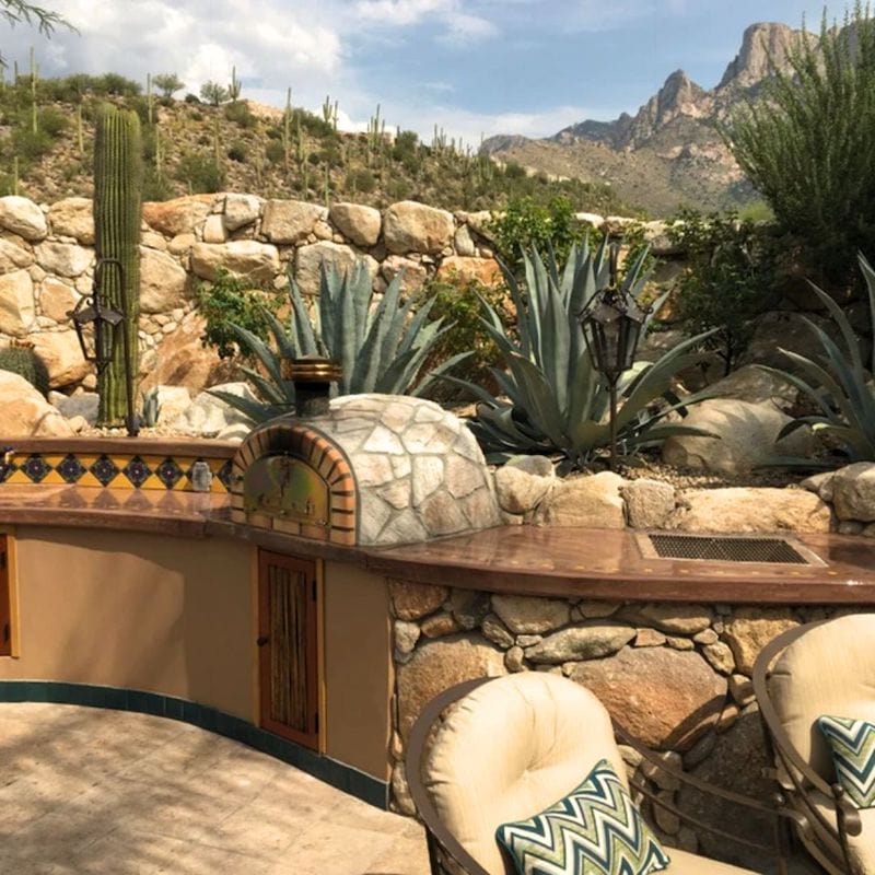 Traditional Brick Oven in outdoor countertop