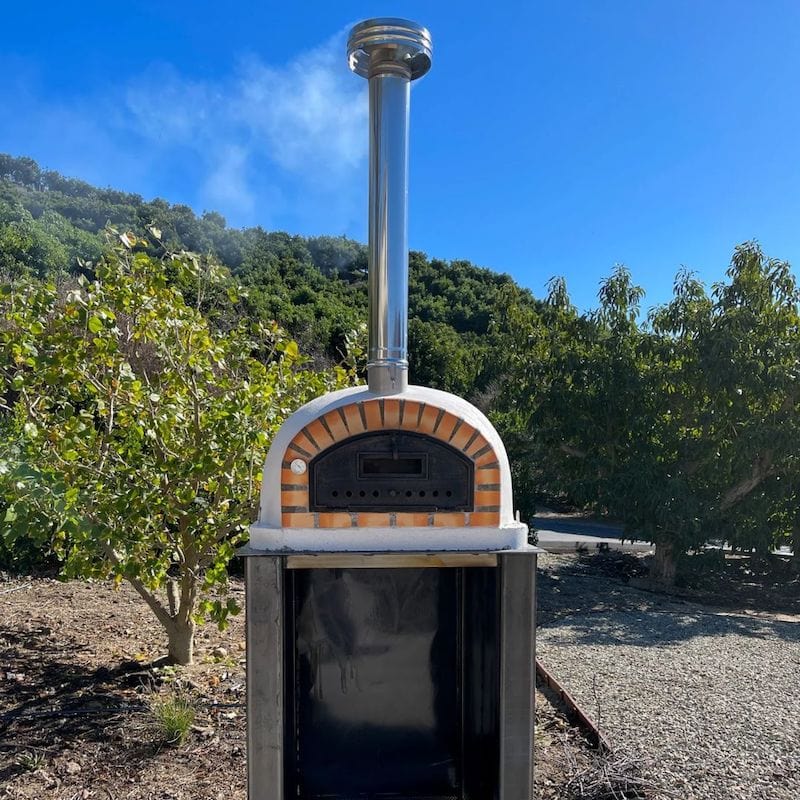 Pizzaioli Premium Brick Wood Fired Pizza Oven on a custom made stand