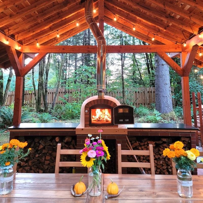 Lisboa Rustic Brick Arch Oven under a pergola