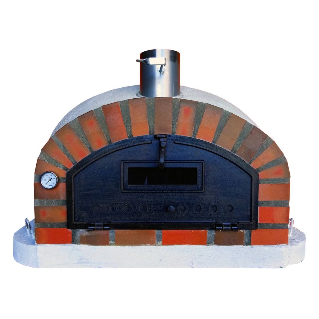 Pizzaioli Rustic Red Smooth Brick and Mortar Finish Arch Oven 