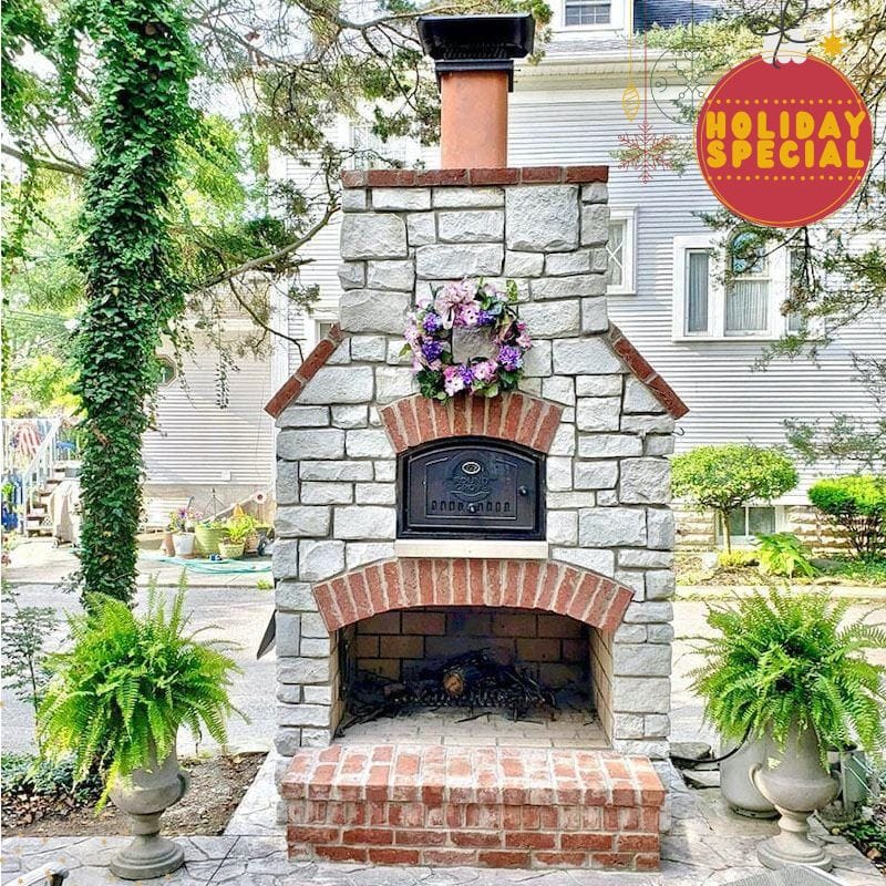 Round Grove Fiesta Pizza oven and Fireplace Combination on Holiday Sale