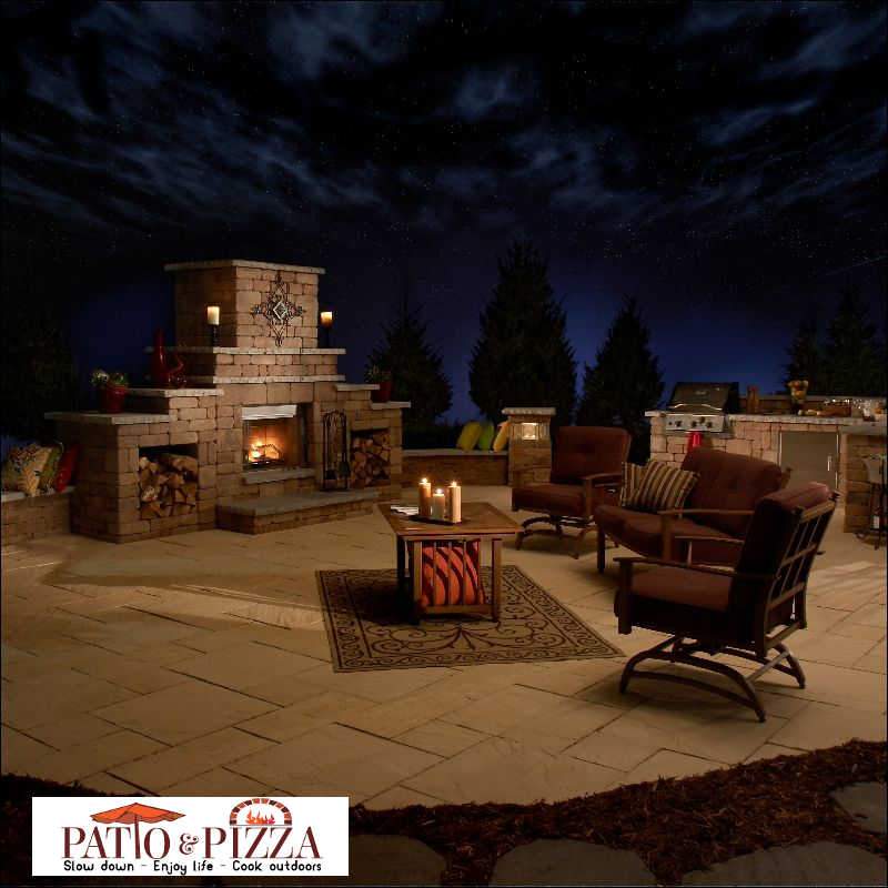 Outdoor Fireplace Kit  Rockwood Necessories Grand Fireplace - Patio &  Pizza Outdoor Furnishings