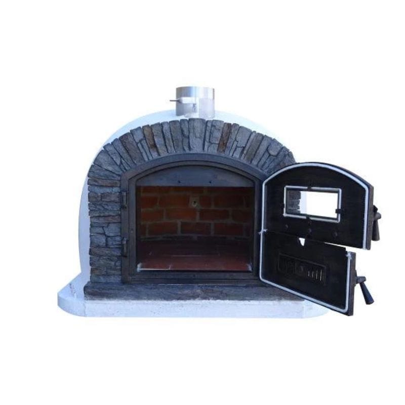 Authentic Pizza Ovens Large ‘Maximus Prime’ BLACK Portable Wood-Fired Pizza  Oven / Handmade, Stacked Stone, Bake, Roast / PRIMEB